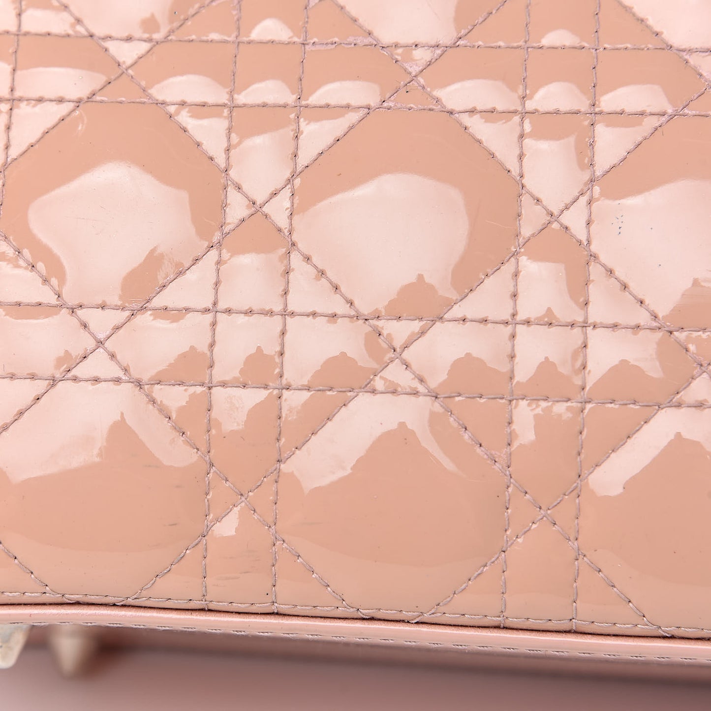 Patent Cannage Medium Lady Dior Pale Pink