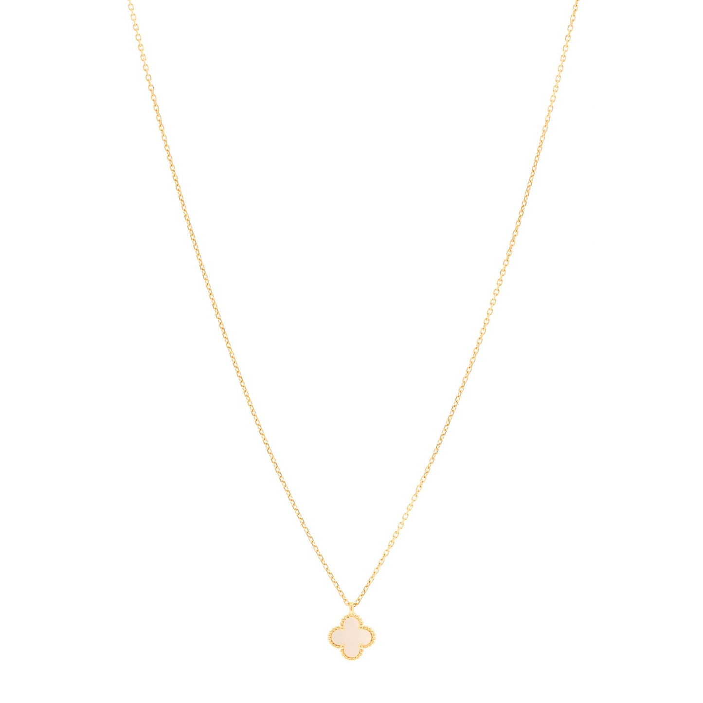 18K Yellow Gold Mother of Pearl Sweet Alhambra Pendant Necklace