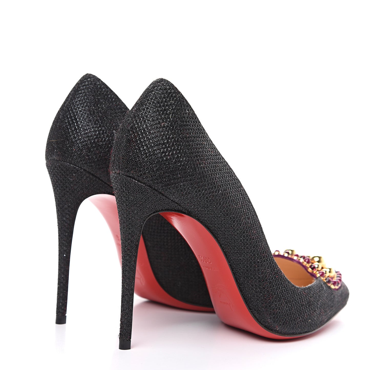 Glitter Tisse Veau Velours Coralta Mia 100 Pumps 36.5 Version Black