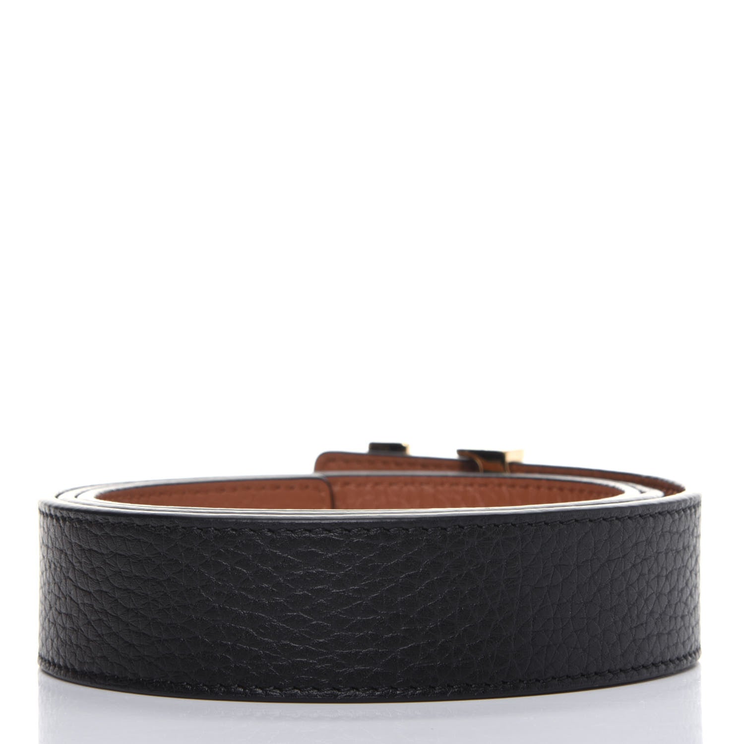 Louis Vuitton Taurillon Calfskin 30mm LV Initiales Reversible Belt 85 34 Black 2 of 9