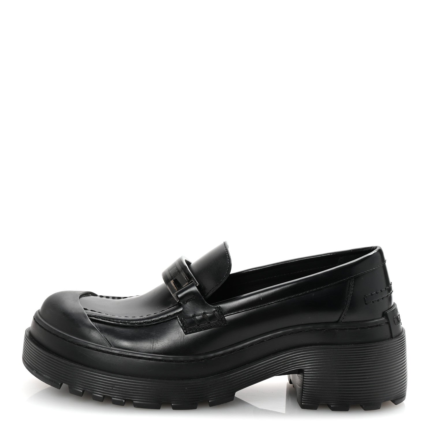 Christian Dior Brushed Calfskin Dior Code Lug Sole Platform 35mm Loafers 38.5 Black 1 of 9