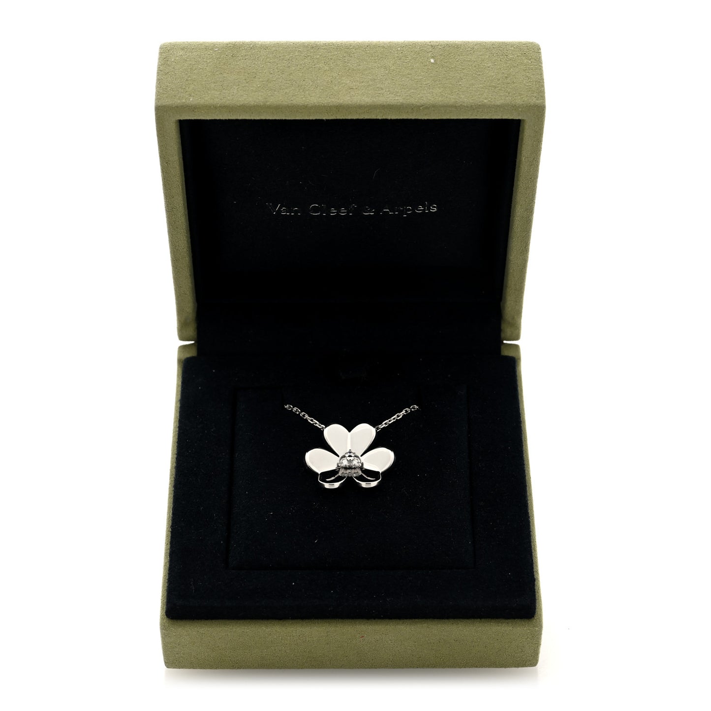 18K White Gold Diamond Large Frivole Pendant Necklace