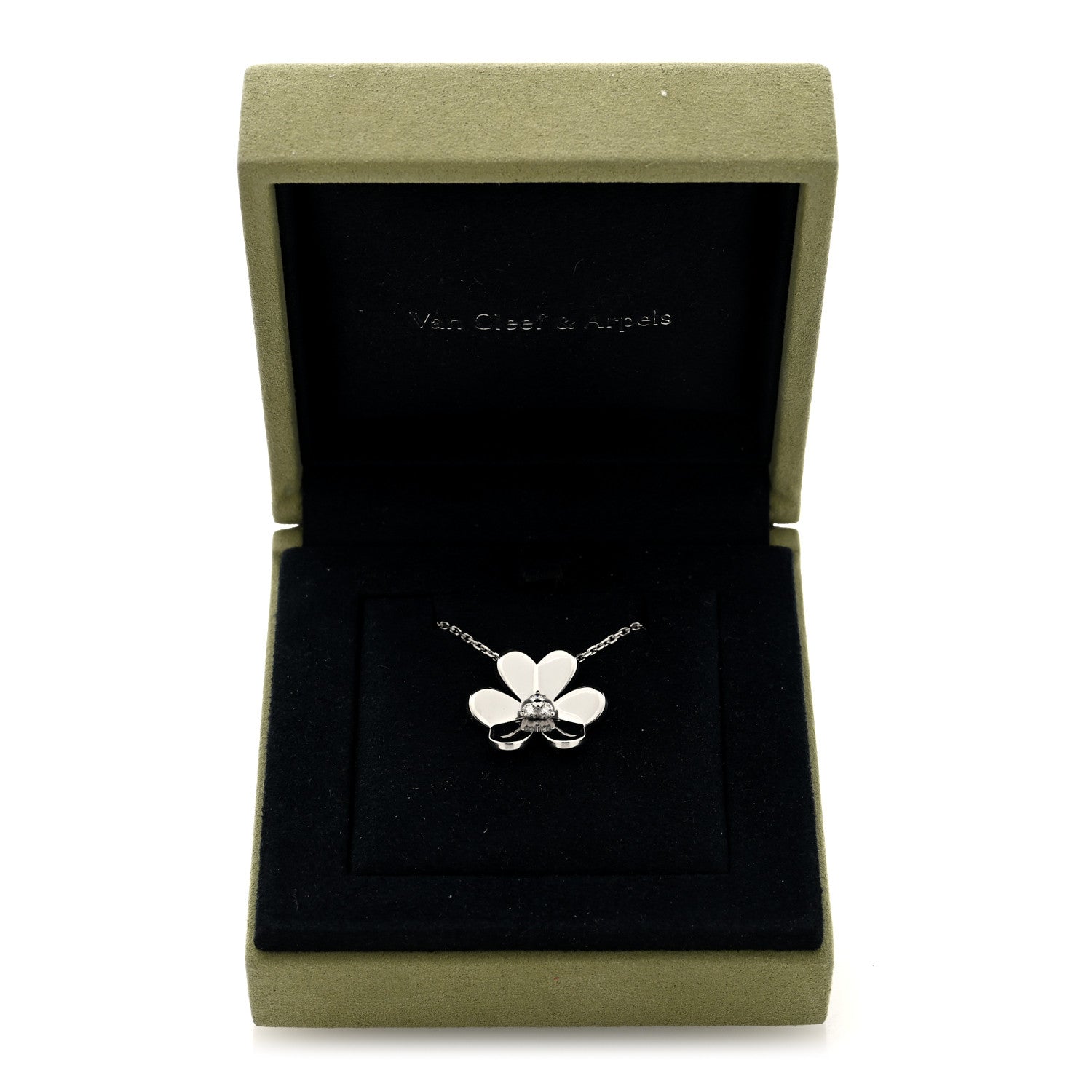 Van Cleef & Arpels 18K White Gold Diamond Large Frivole Pendant Necklace 5 of 5