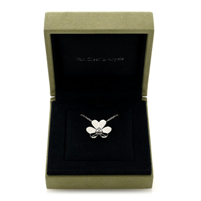 Van Cleef & Arpels 18K White Gold Diamond Large Frivole Pendant Necklace 5 of 5