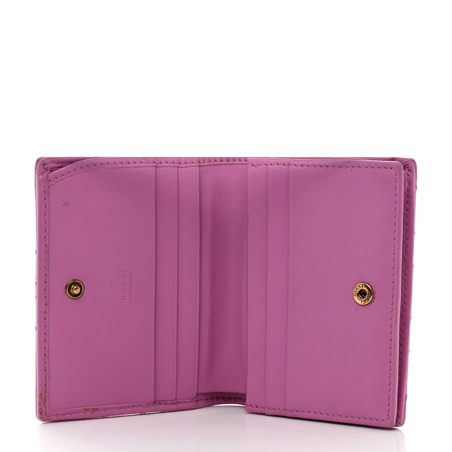 Calfskin Matelasse GG Marmont Card Case Candy Mousse