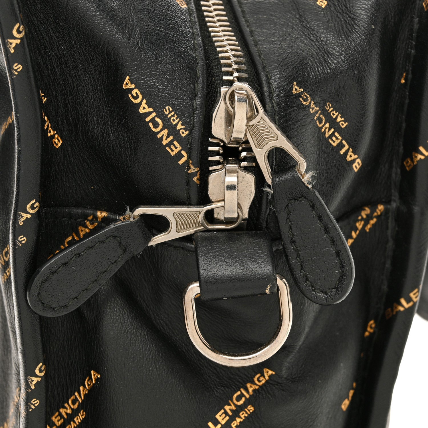 Balenciaga Calfskin Allover Logo XS Bazar Shopper Tote Black Gold 18 of 20