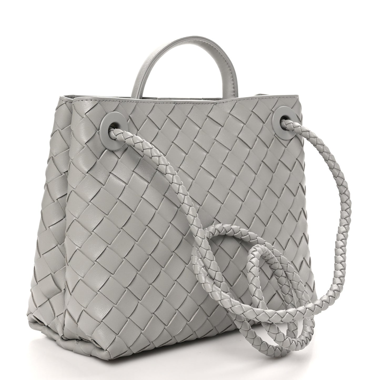 Nappa Intrecciato Small Andiamo Shoulder Bag Sterling