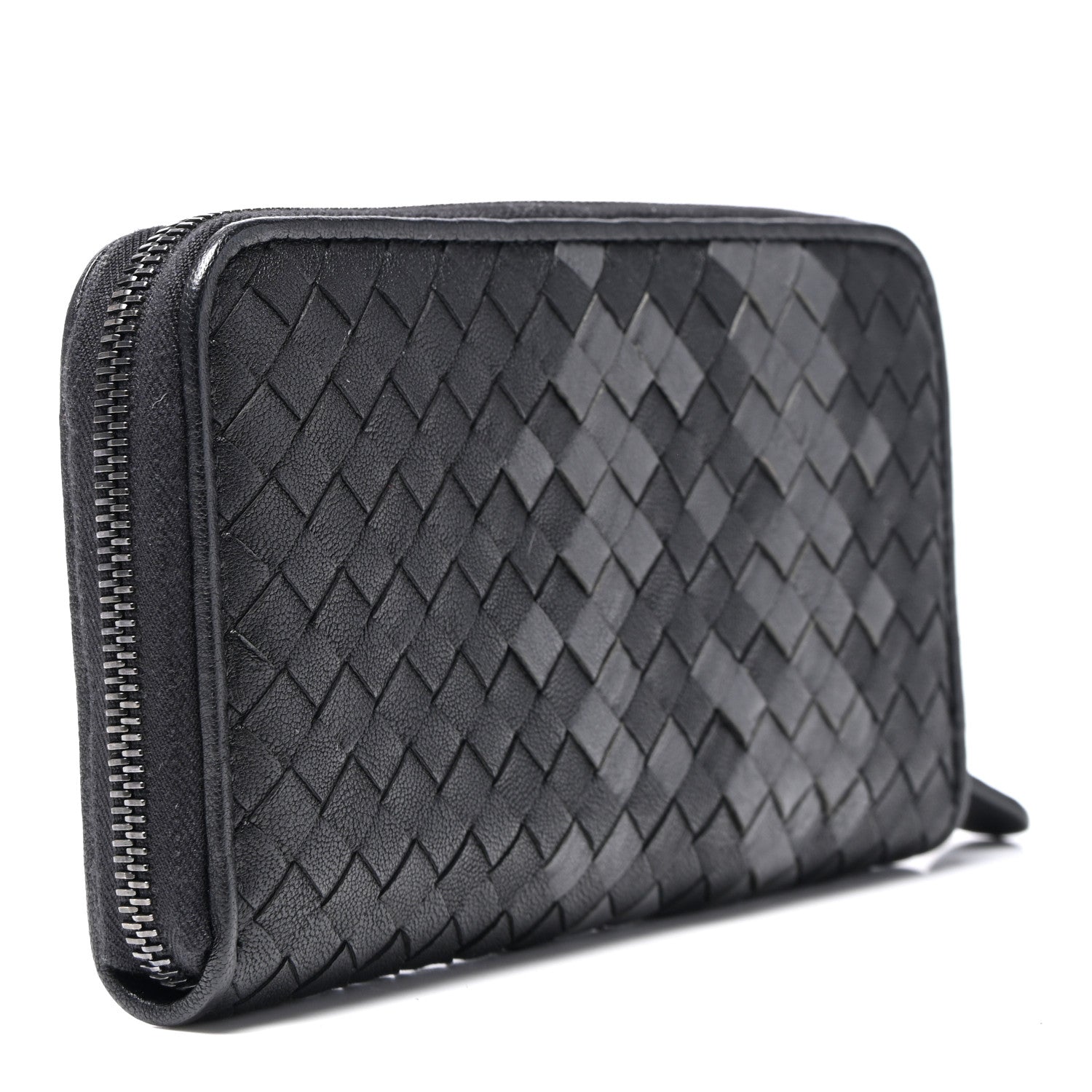 Bottega Veneta Nappa Intrecciato Zip Around Wallet Medium Grey 3 of 8