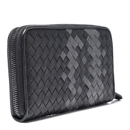 Bottega Veneta Nappa Intrecciato Zip Around Wallet Medium Grey 3 of 8