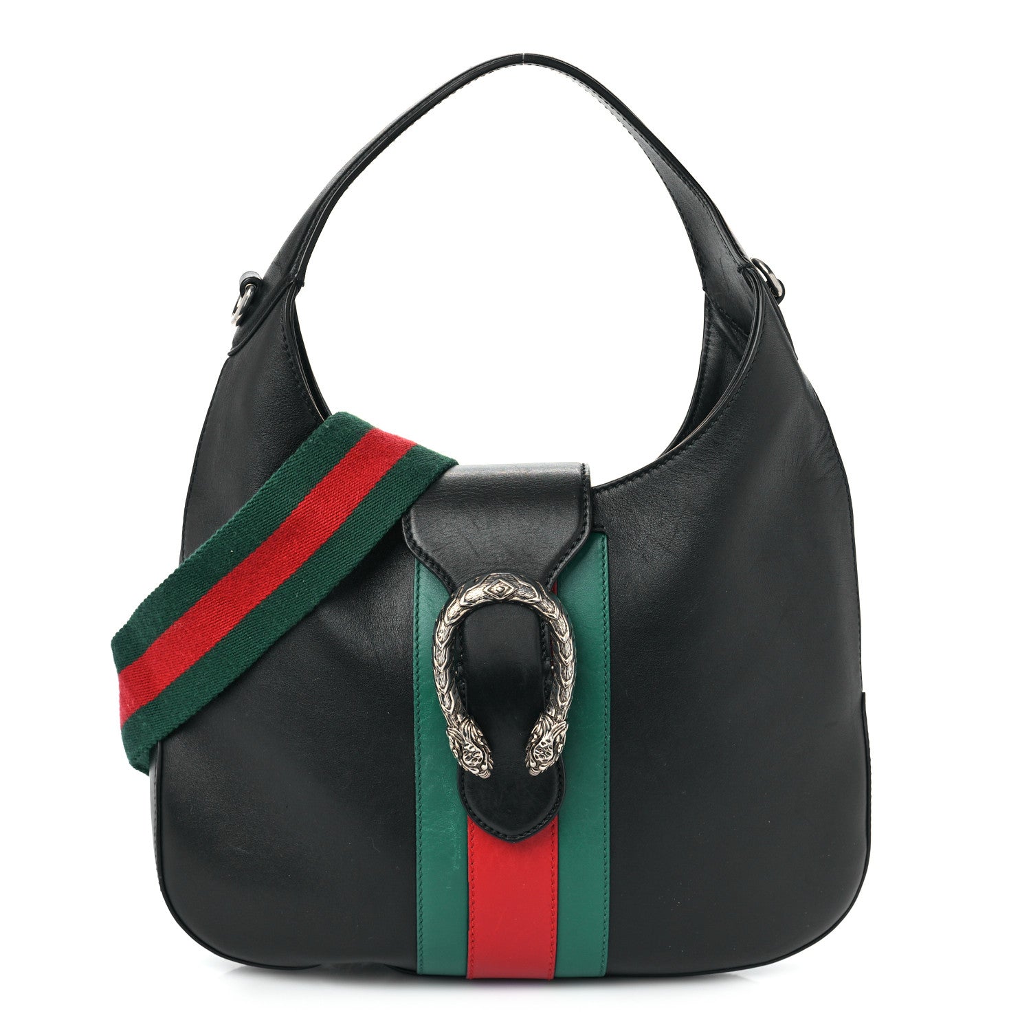Gucci Calfskin Web Stripe Small Dionysus Hobo Black 1 of 12