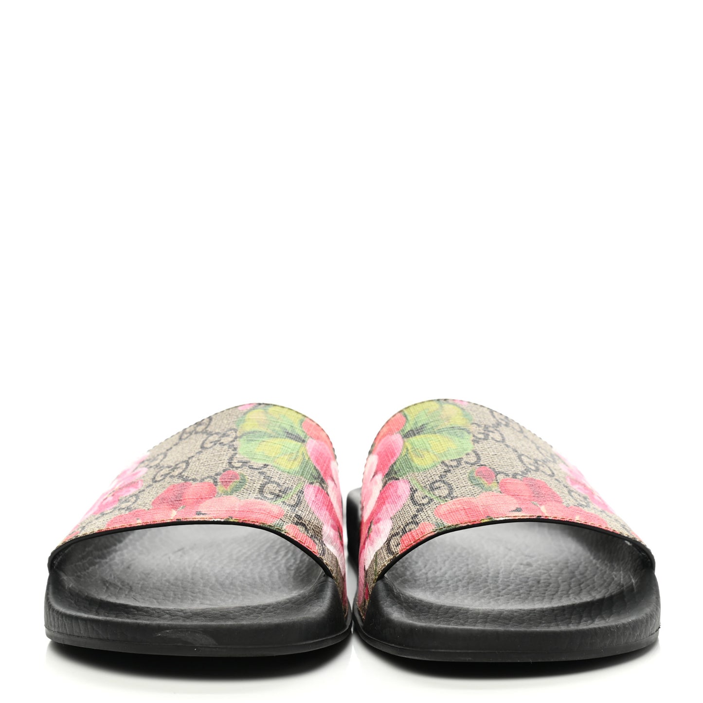 GG Supreme Monogram Blooms Slide Sandals 39 Beige Multicolor