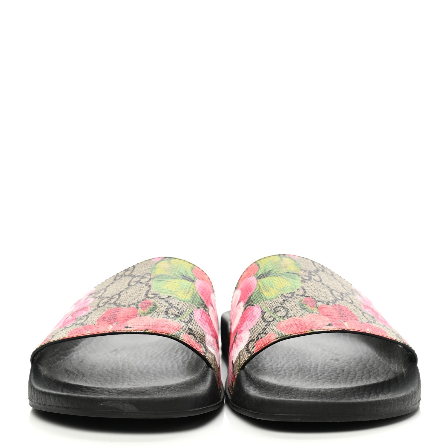 Gucci GG Supreme Monogram Blooms Slide Sandals 39 Beige Multicolor 2 of 7