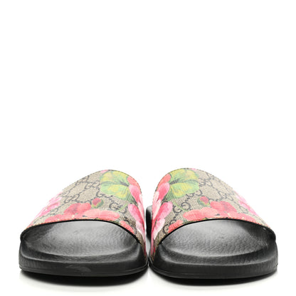 Gucci GG Supreme Monogram Blooms Slide Sandals 39 Beige Multicolor 2 of 7