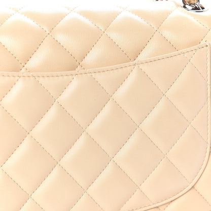 Chanel Lambskin Quilted Jumbo Double Flap Beige Clair 11 of 13