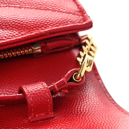 Saint Laurent Grain De Poudre Matelasse Chevron Monogram Chain Wallet Red 15 of 15