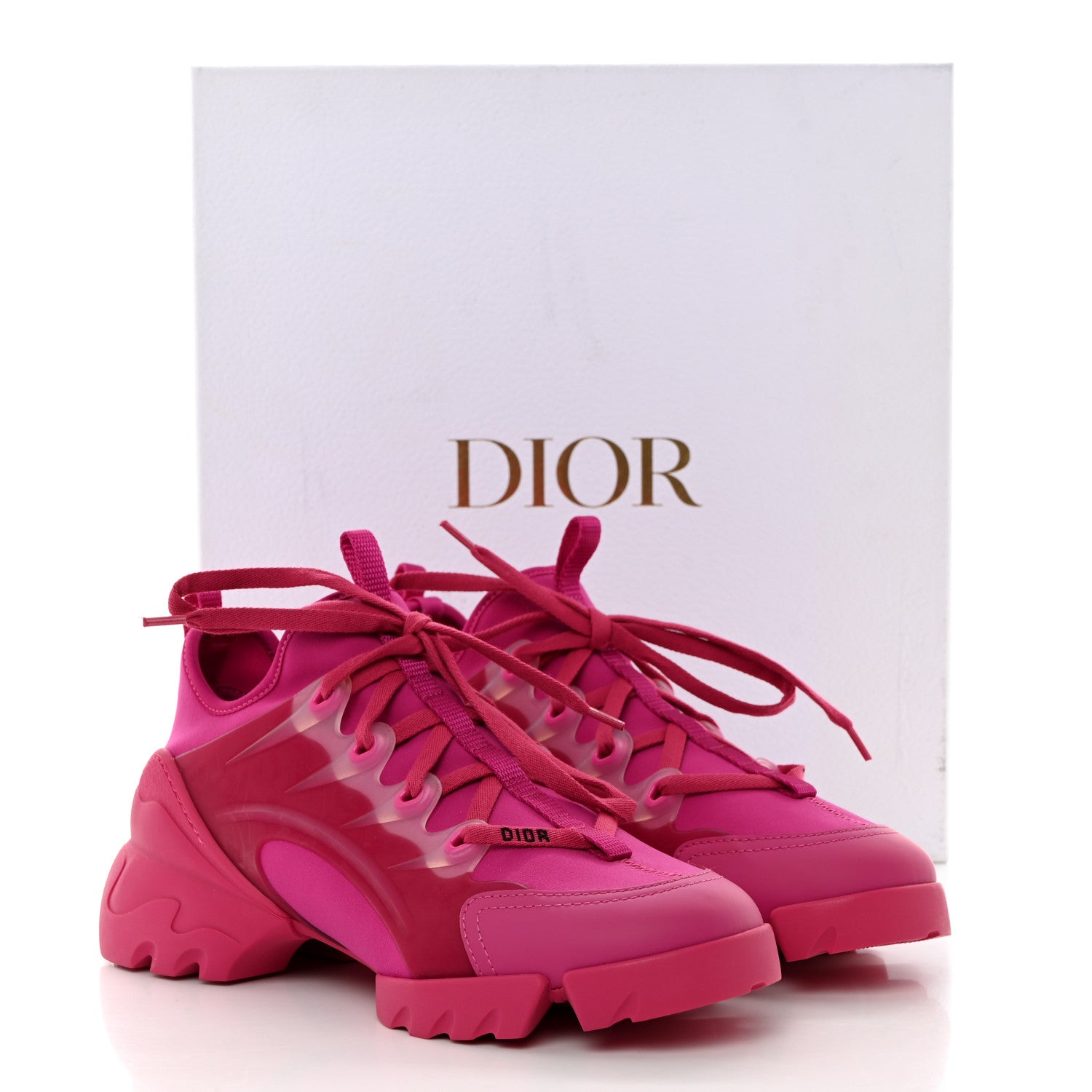 Christian Dior Neoprene Rubber Womens D-Connect Sneakers 37.5 Fuchsia 9 of 9