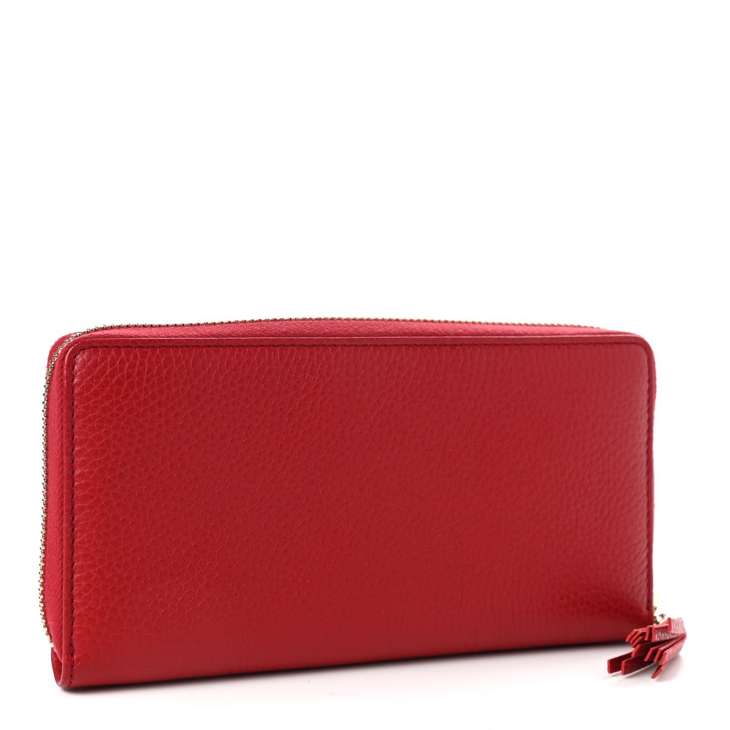 Pebbled Calfskin Soho Zip Around Wallet Red