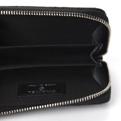 Chanel Caviar Camellia Embossed Zip Coin Purse Black 4 of 9