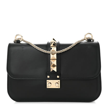 Valentino Garavani Vitello Medium Glam Lock Rockstud Flap Black 1 of 10