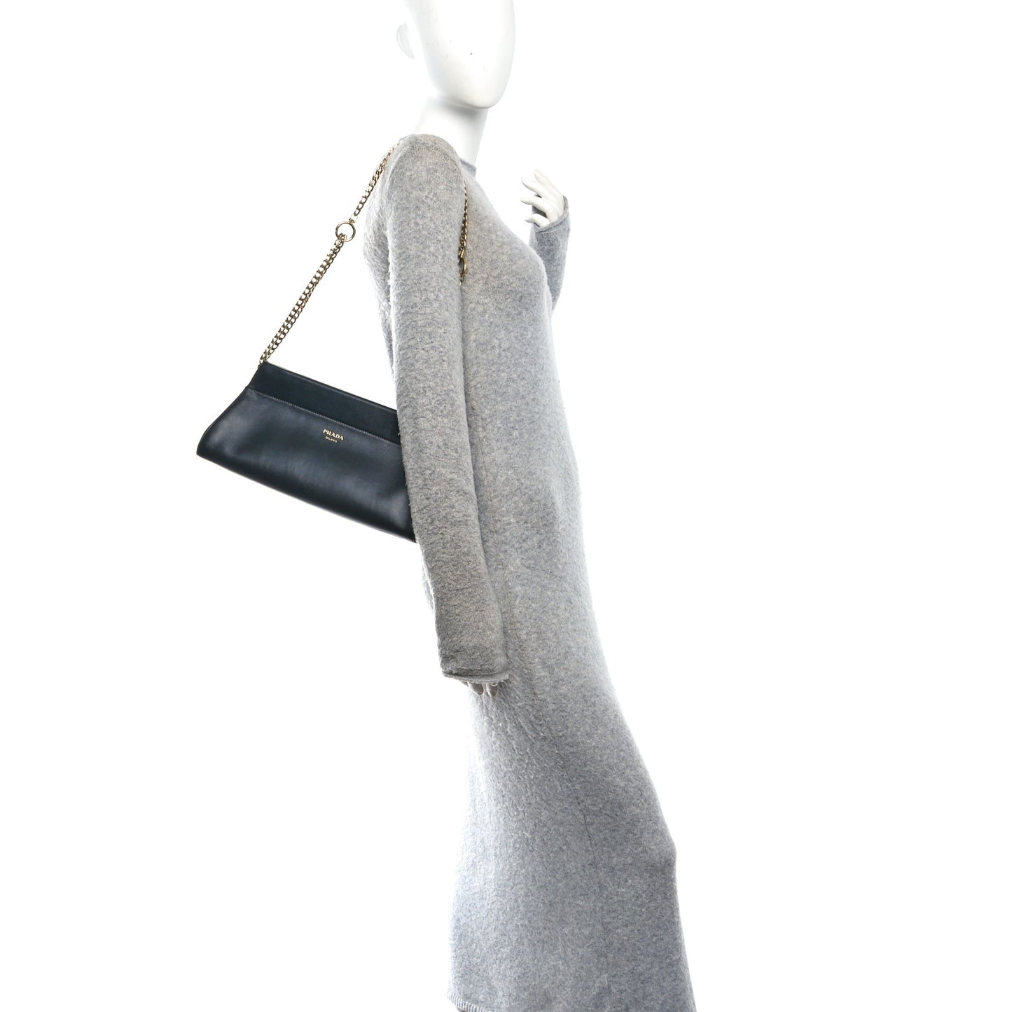 Calfskin Medium Enchaine Bag Black