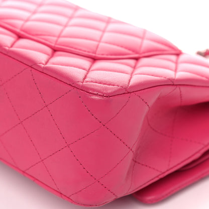Chanel Lambskin Quilted Medium Double Flap Dark Pink 11 of 22