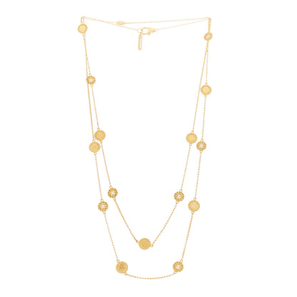 Roberto Coin 18K Yellow Gold Diamond New Barocco Station Necklace 3 of 7