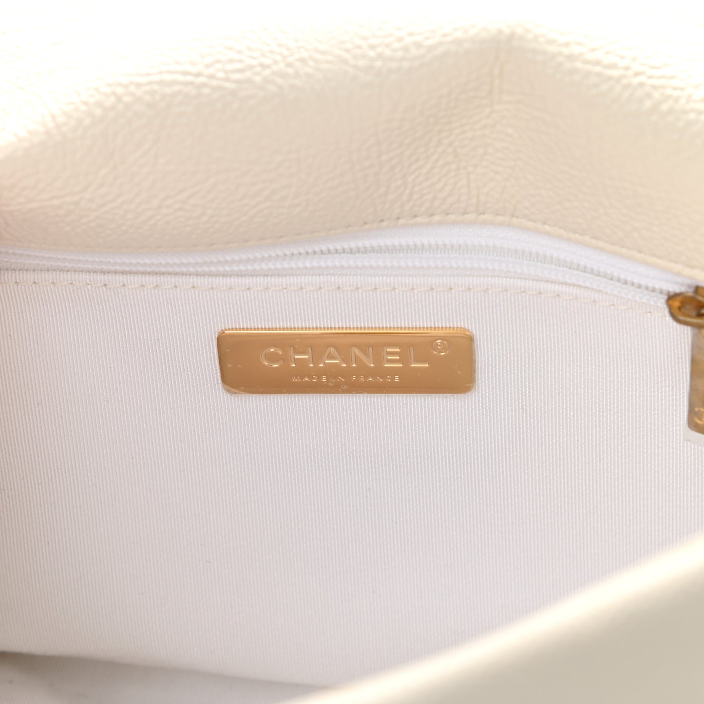 Calfskin Crochet Large Chanel 19 Flap White Black
