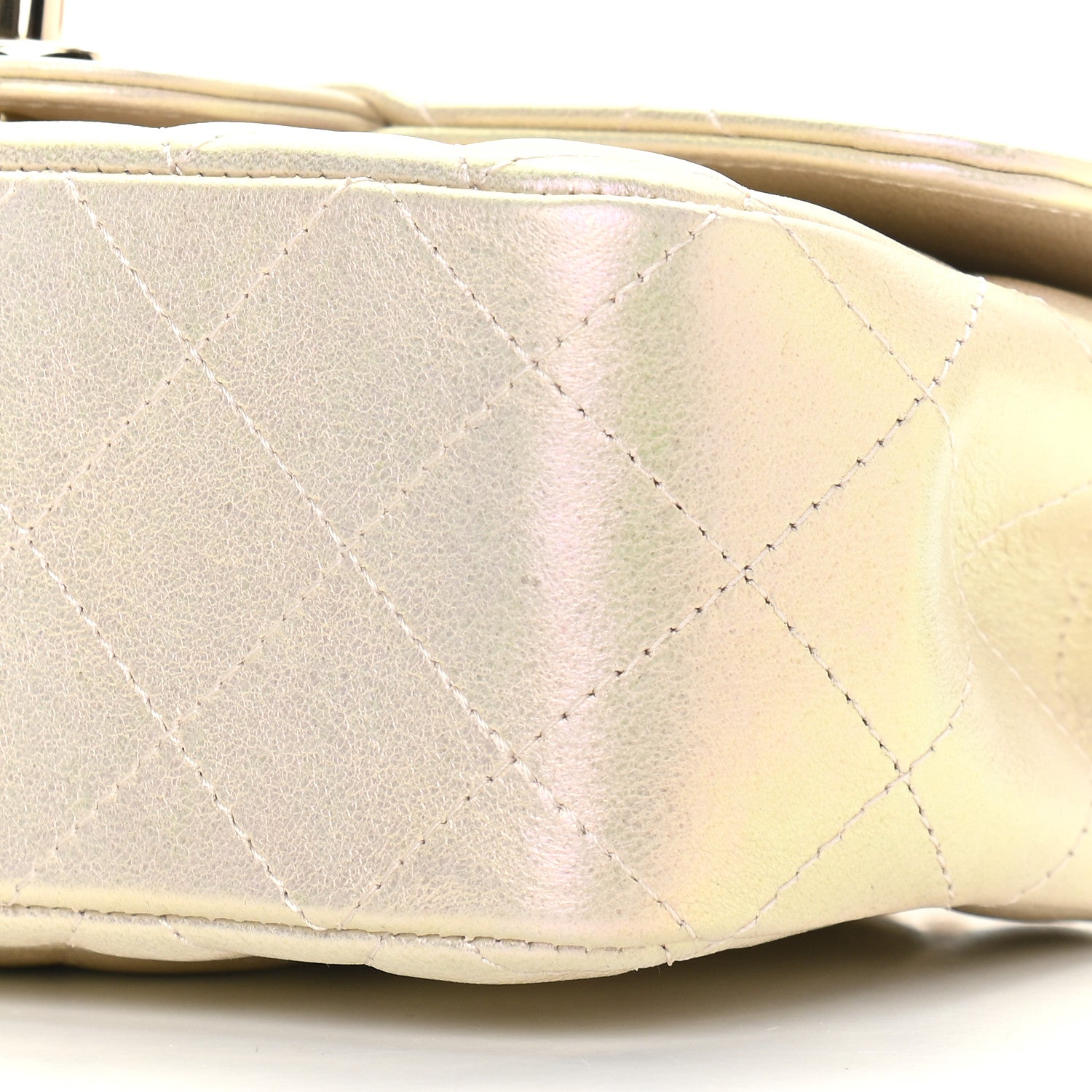 Chanel Iridescent Lambskin Quilted Mini Rectangular Flap Ivory 9 of 9