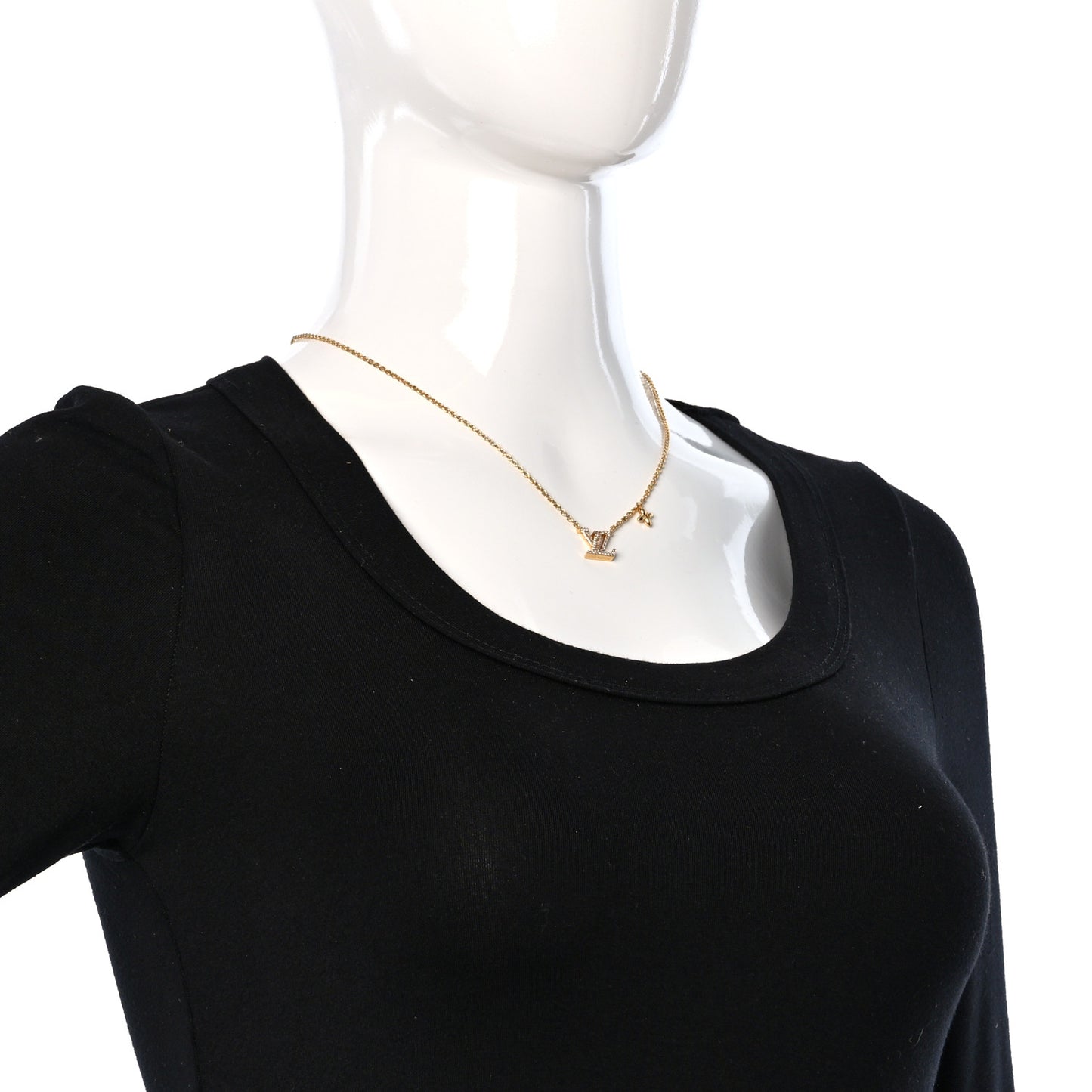 Metal Crystal LV Iconic Necklace Gold