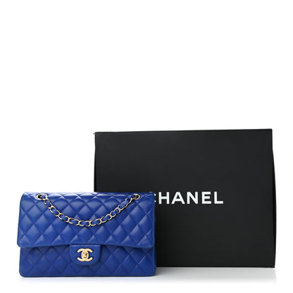 Chanel Lambskin Quilted Medium Double Flap Blue 6 of 12
