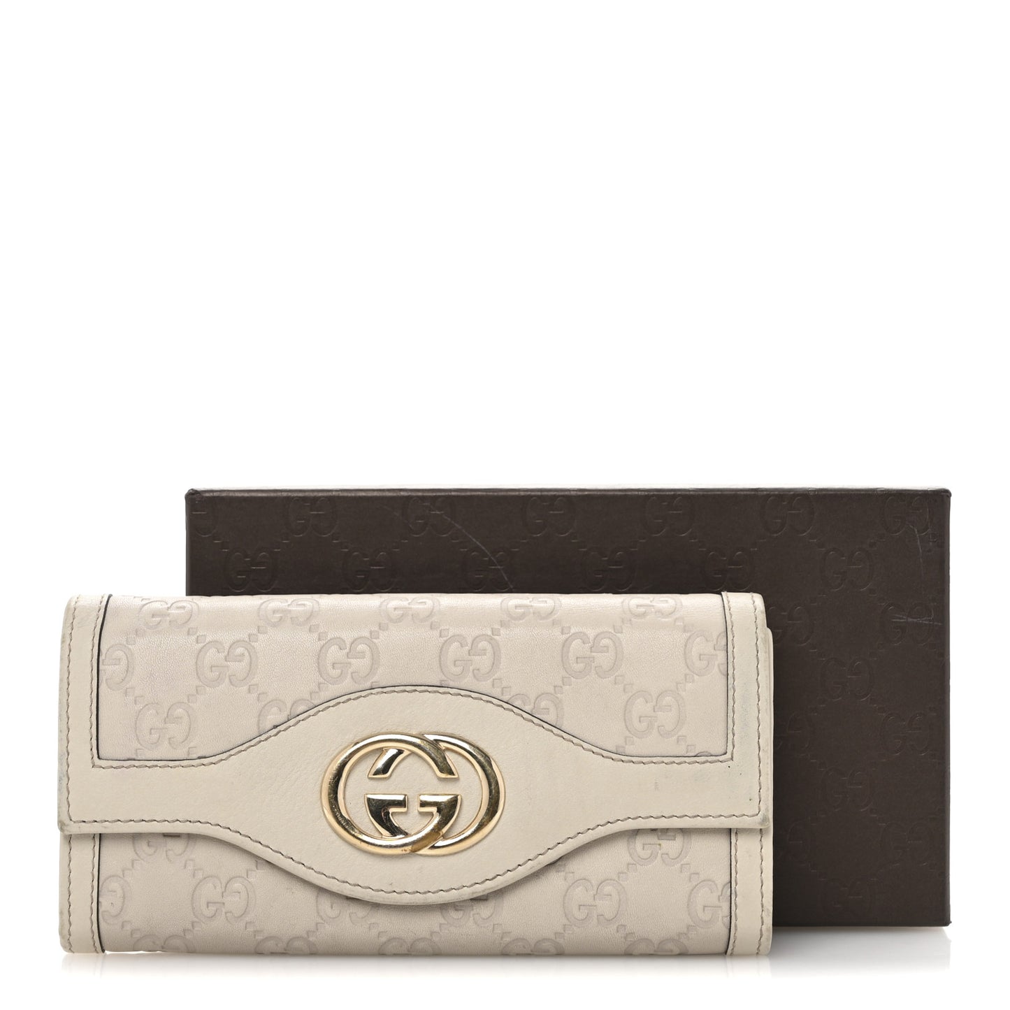 Guccissima Sukey Continental Wallet Off White