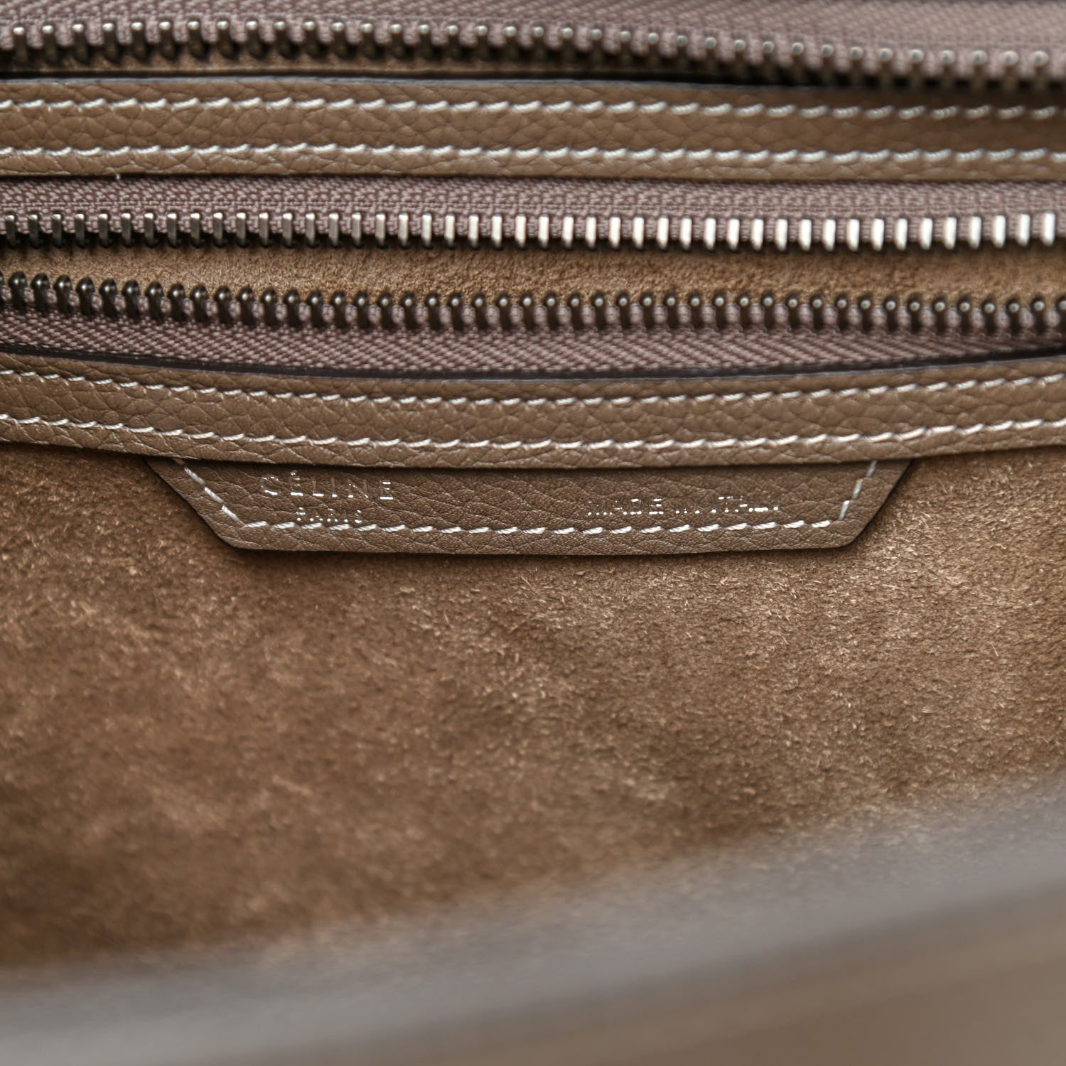 Celine Drummed Calfskin Micro Luggage Souris 6 of 9