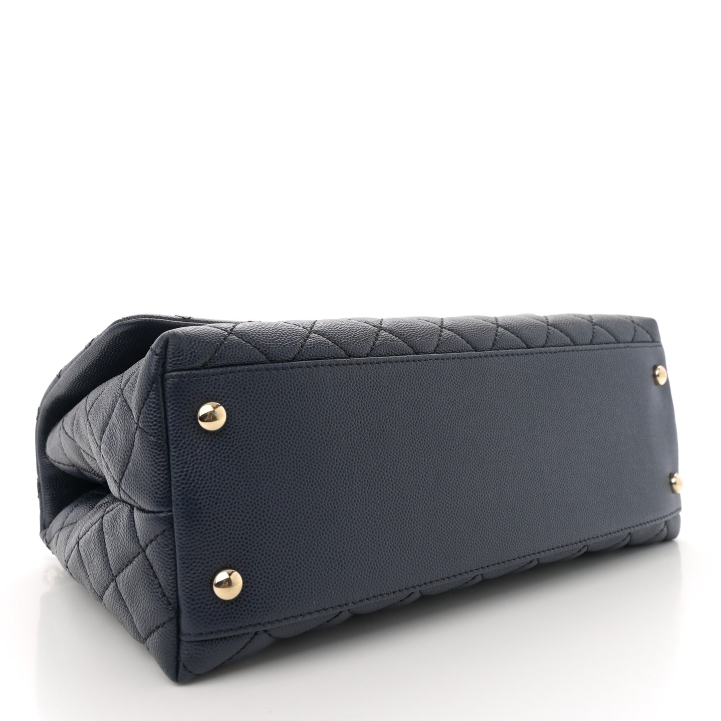 Caviar Quilted Small Coco Handle Flap Navy