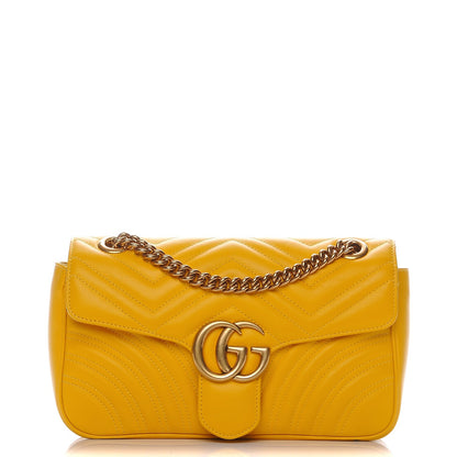 Gucci Calfskin Matelasse Small GG Marmont Shoulder Bag Stone Topaz 1 of 8