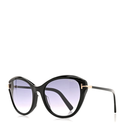 Tom Ford Leigh Round TF850-F Sunglasses Black 1 of 8