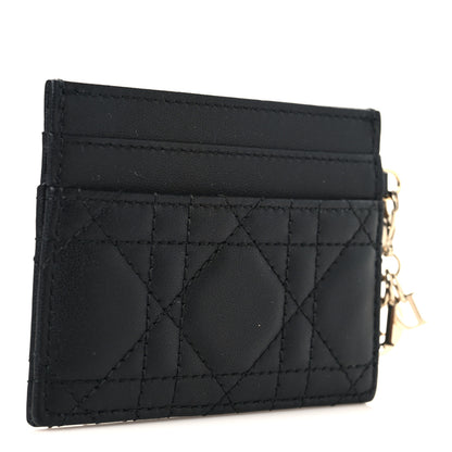 Christian Dior Lambskin Cannage Lady Dior Card Holder Black 3 of 7