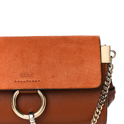 Chloe Suede Calfskin Mini Faye Shoulder Bag Tobacco 11 of 11