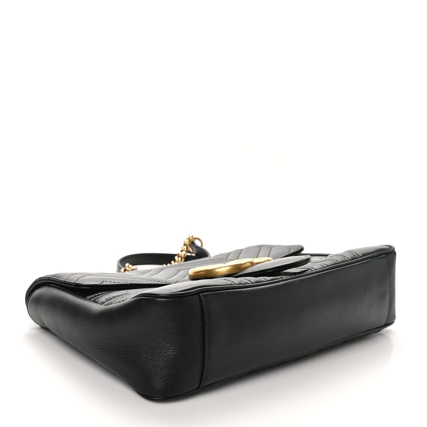 Calfskin Matelasse Medium GG Marmont Shoulder Bag Black