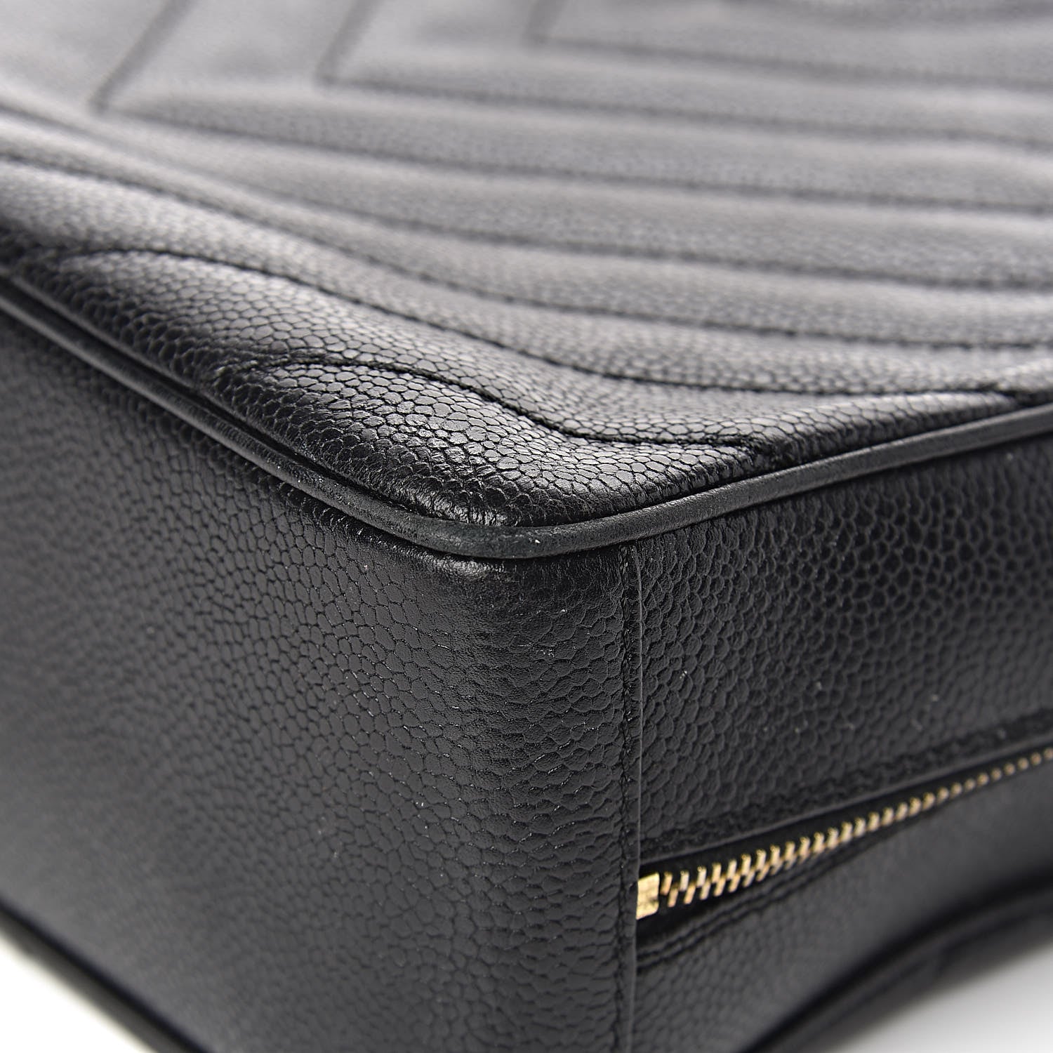 Chanel Caviar Chevron Quilted Camera Case Black 13 of 14