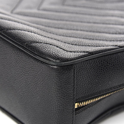 Chanel Caviar Chevron Quilted Camera Case Black 13 of 14