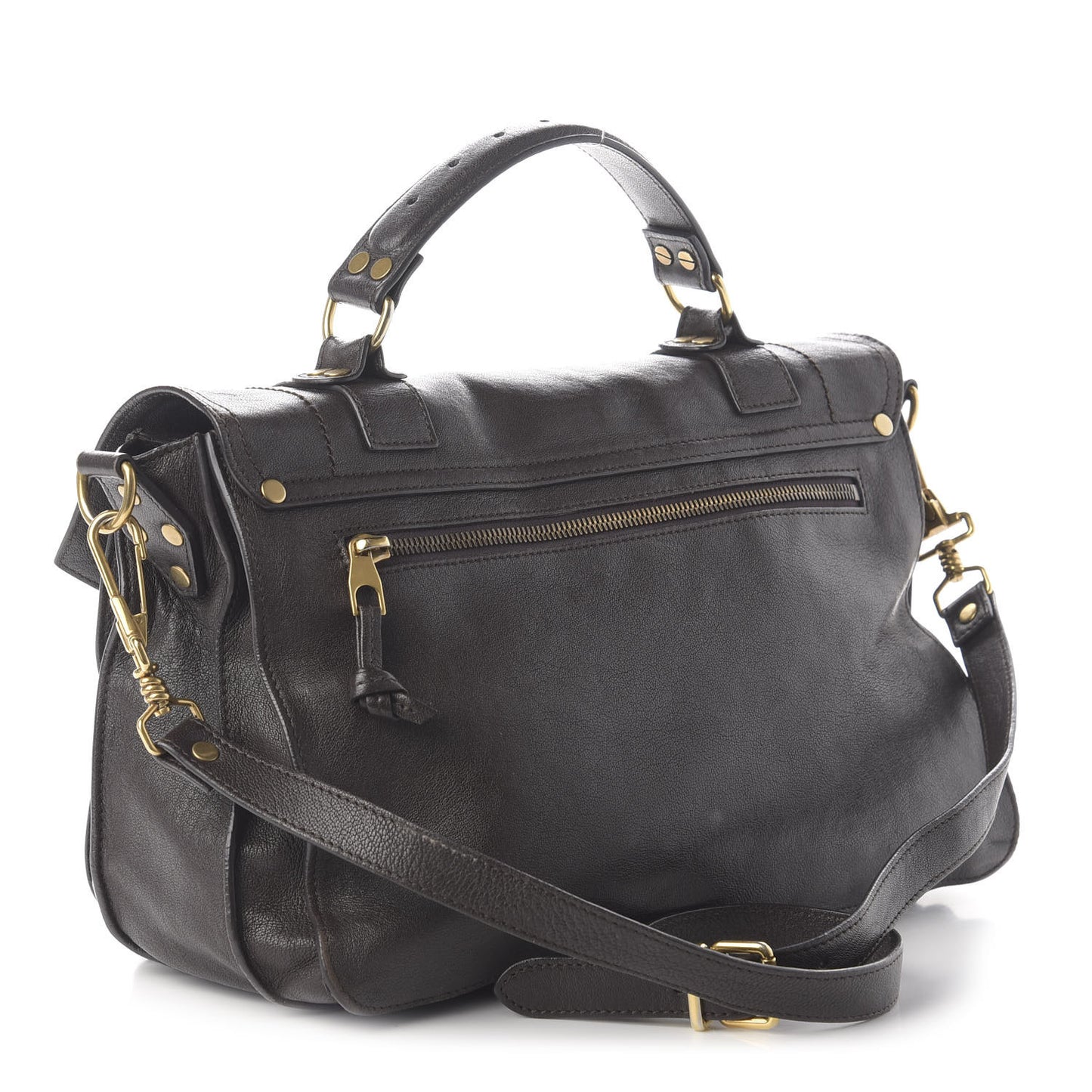 Lambskin Medium PS1 Satchel Dark Chocolate