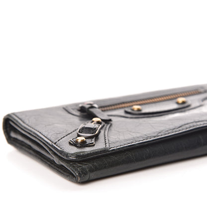 Balenciaga Agneau Classic Gold Hardware Money Wallet Black 12 of 18