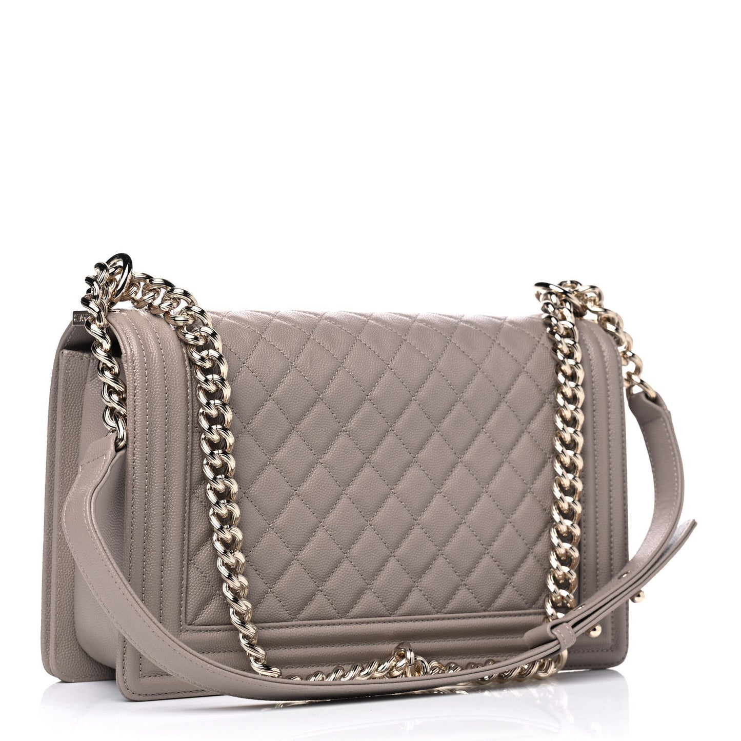 Caviar Quilted New Medium Boy Flap Dark Beige
