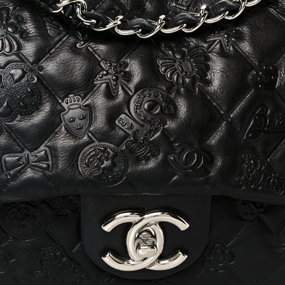 Chanel Calfskin Embossed Large Lucky Symbols Flap Black 9 of 11