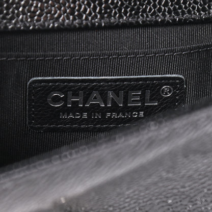 Chanel Caviar Chevron Quilted Small Boy Flap Black 8 of 9