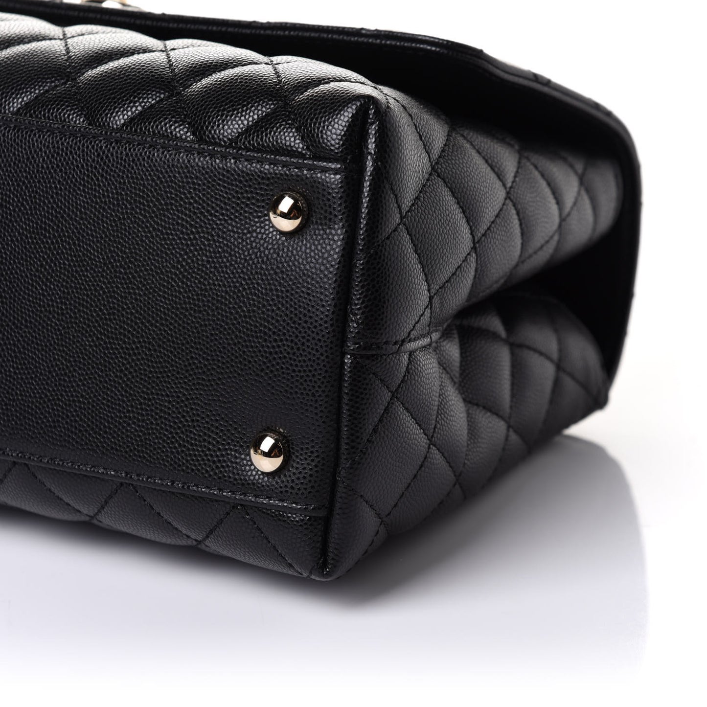 Caviar Quilted Small Coco Handle Flap Black
