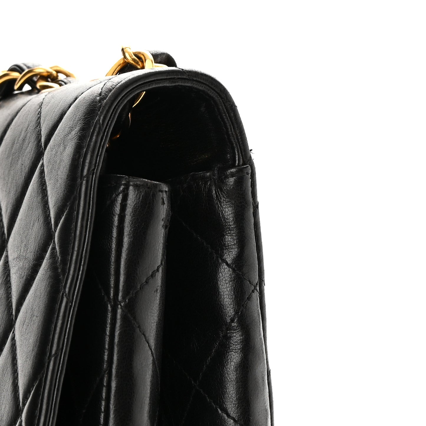 Lambskin Quilted Jumbo Single Flap Black