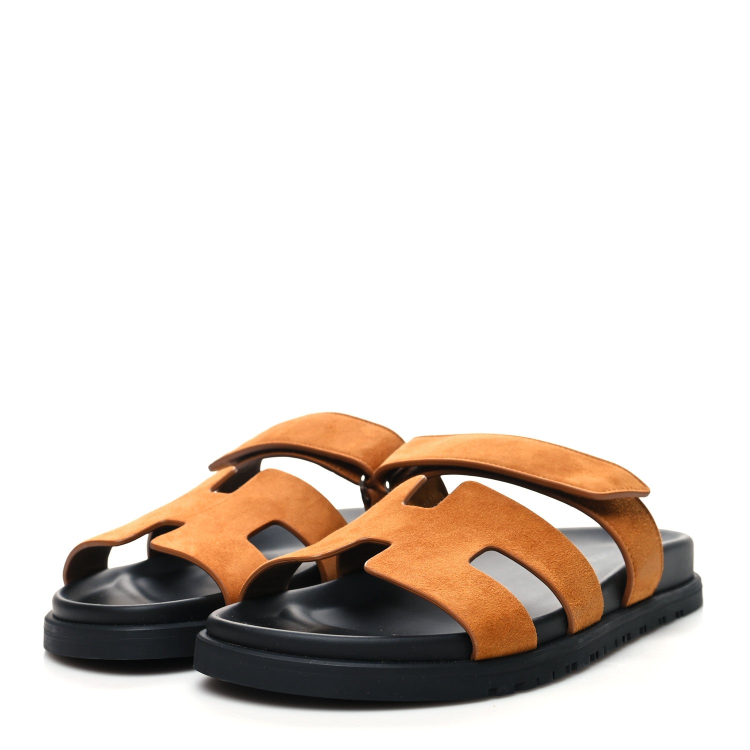 Hermes Suede Goatskin Womens Chypre Sandals 39 Naturel 3 of 9