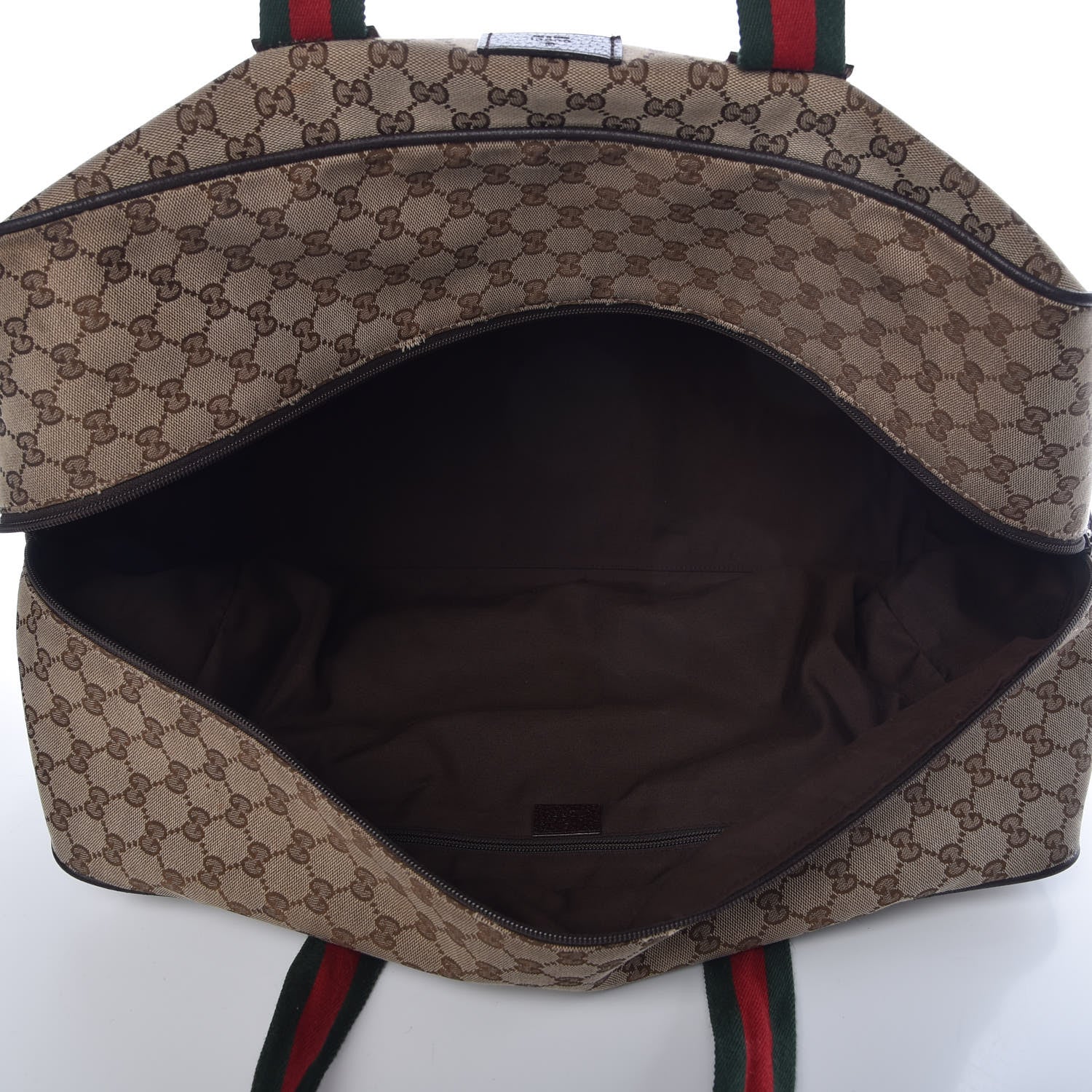 Gucci GG Monogram Web Large Collapsible Carry On Duffle Beige Brown 5 of 17