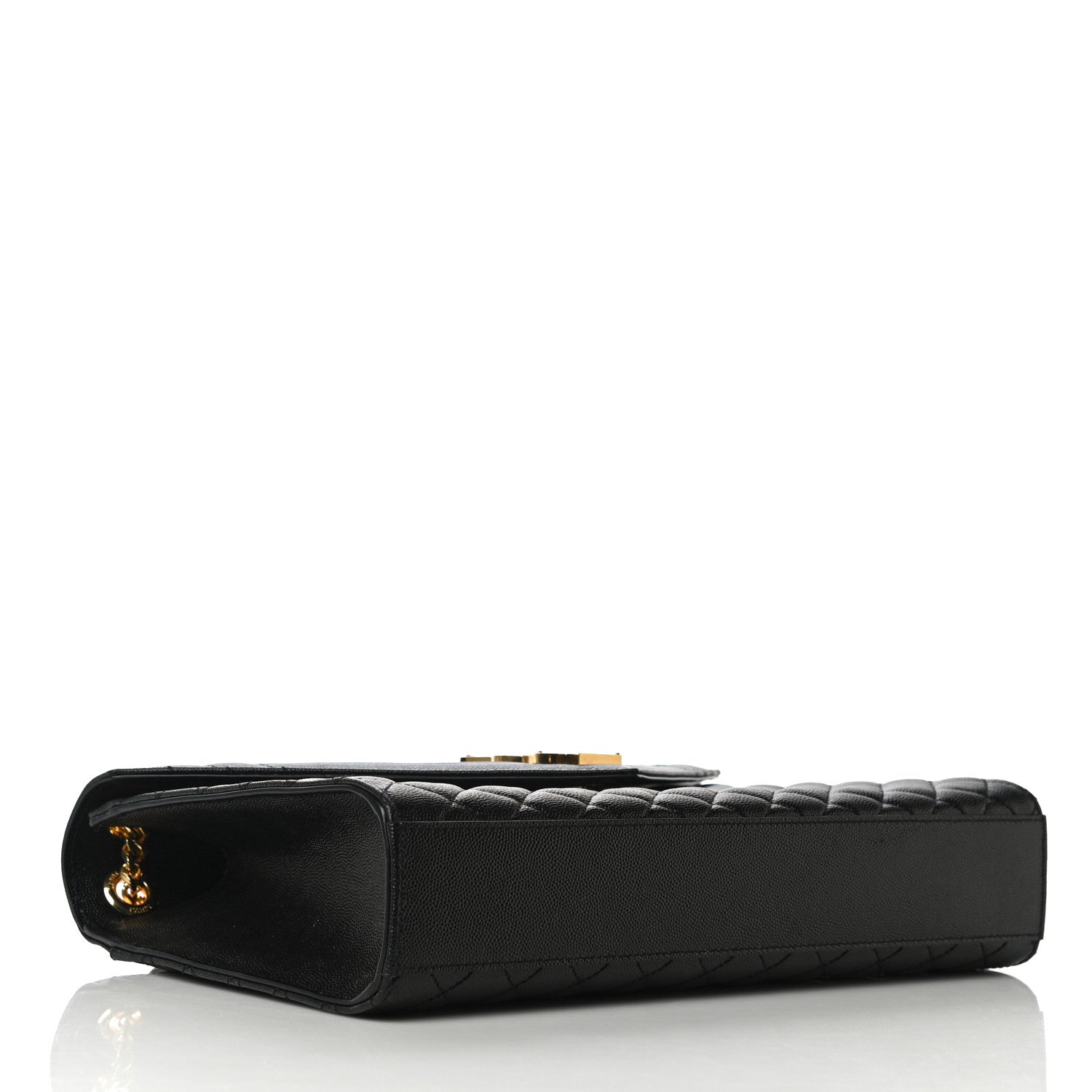 Saint Laurent Grain De Poudre Textured Mixed Matelasse Large Triquilt Monogram Satchel Black 4 of 10